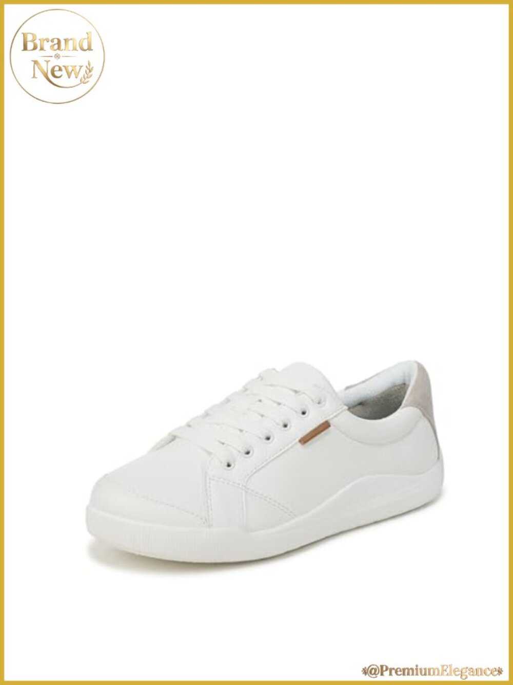 Faux Leather Comfort Lace-Up Sneakers with Arch Support